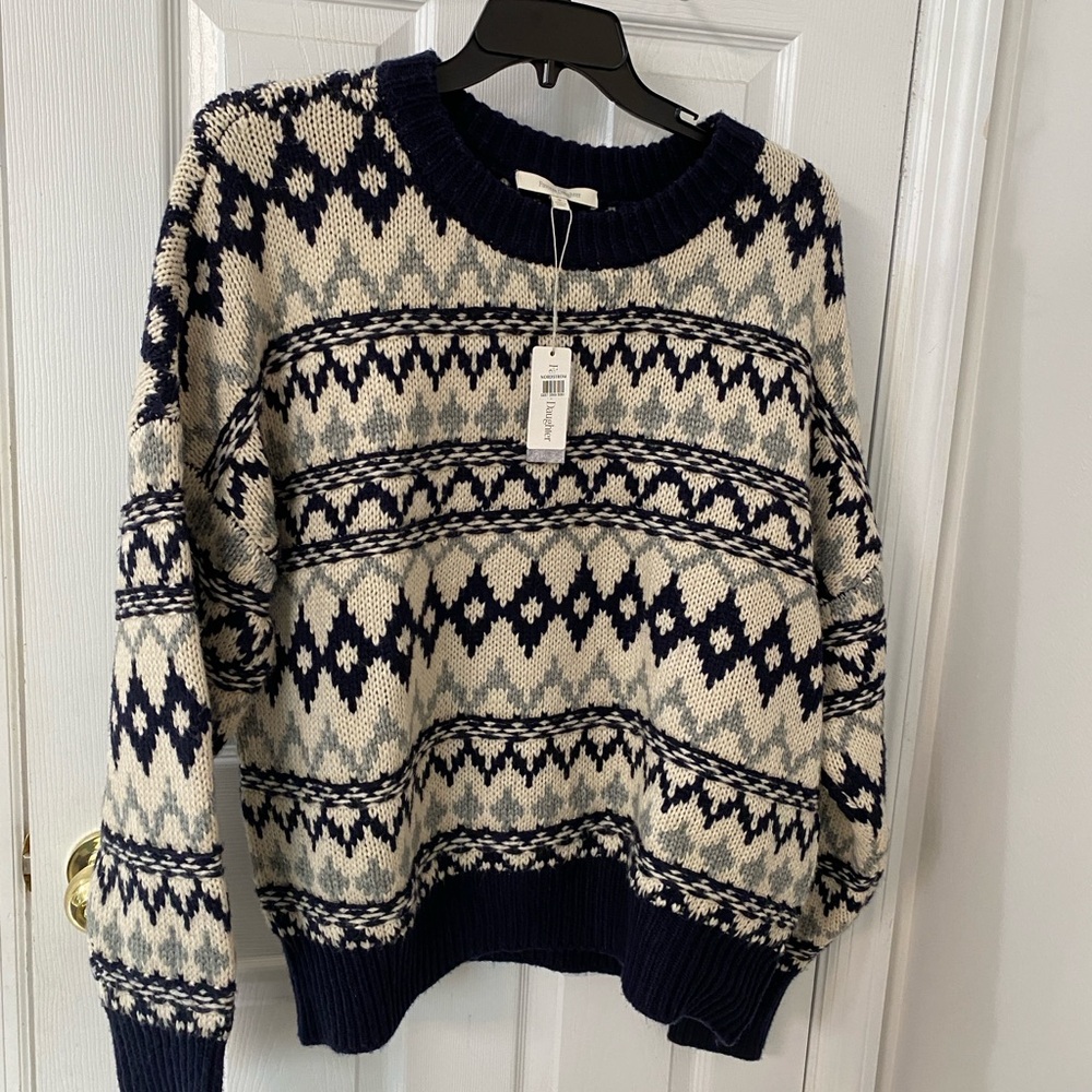 Favorite Daughter Dark Blue Knit Sweater tags removed and worn once